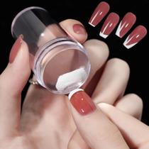 Carimbo de Unha em Silicone Transparente Ferramenta para Nail Art Estampa Precisa e Profissional Carimbo de Unha em Silicone Transparente Ferramenta para Nail Art Estampa Precisa e Profissional
