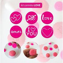 Carimbo mago marcadores de doces kit c/07 love