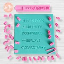 Carimbo Marcador Alfabeto com Letras Régua para Personalizar Doces Massas Biscoitos Pasta Americana Carimbo Marcador Alfabeto com Letras Régua para Personalizar Doces Massas Biscoitos Pasta Americana