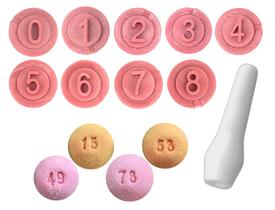 Carimbo Marcador Para Doces Massas Números 2cm Brigadeiros