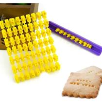 Carimbo Mini Marcador Numero Letra Pasta Americana Biscoito