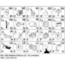 Carimbo Pedagógico Alfabeto Silábico 20 Letras e Figuras Ilustradas - Professor