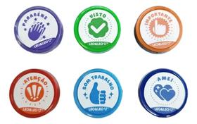 CARIMBO PEDAGOGICO LEONORA VARIADOS- kit com 6 unidades