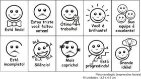 Carimbo psico avaliação expressões faciais