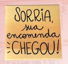 Carimbo SORRIA de madeira