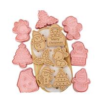 Carimbos De Biscoito De Natal 8 Peças/Conjunto Padrões De Papai Noel, Boneco De Neve, Árvore E Alce