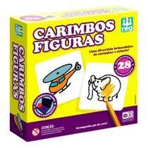 Carimbos figuras + giz de cera - 28 peças - nig