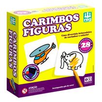 Carimbos figuras + giz de cera - 28 peças - nig Carimbos figuras + giz de cera - 28 peças - nig