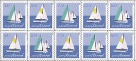 Carimbos postais: Veleiros do Serviço Postal dos Estados Unidos x10