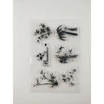 Carimbos Silicone Modelo Bamboo - 1 Cartela com 6 carimbos Carimbos Silicone Modelo Bamboo - 1 Cartela com 6 carimbos