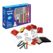 Carimbos Unicórnio com 6 Carimbos e Giz de Cera Desenhar Pintar Personagens Divertidos Criatividade Xalingo - 5319.8 Carimbos Unicórnio com 6 Carimbos e Giz de Cera Desenhar Pintar Personagens Divertidos Criatividade Xalingo - 5319.8