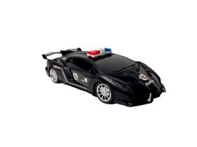 Carinho Super Carro Policial Porsche de Controle Remoto Acende Farol Brinquedo Infantill Com Luzes - Toy King