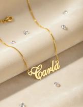 Carla colar de nome folheado a ouro 18k