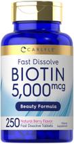 Carlyle Biotin 5000mcg 250 comprimidos de dissolução rápida veganos