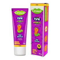 Carmed gel dental fini minhocas sabor maçã verde com flúor com 70g