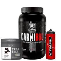 Carnibol - 907g - Darkness+Creatina Pura 300g - Max Titanium+Garrafinha integralmedica