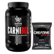 Carnibol - 907g - Darkness + Creatina Turbo - 500g - Refil - Black Skull