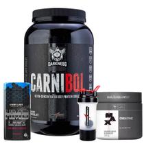 Carnibol - 907g - Darkness+Hmb Labz 120cáps Original+Creatina Pura 300g - Max+Coqueteleira 700 ML integralmedica