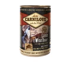 CARNILOVE Dog Can Wild Meat Lamb & Wild Boar 400g - Validade 20/02/2028 CARNILOVE Dog Can Wild Meat Lamb & Wild Boar 400g - Validade 20/02/2028