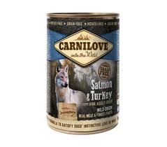 CARNILOVE Dog Can Wild Meat Salmon & Turkey 400g - Validade 06/03/2028 CARNILOVE Dog Can Wild Meat Salmon & Turkey 400g - Validade 06/03/2028