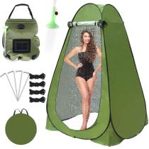 Carpa de Ducha WTMORE Plegable con Bolsa de Ducha Solar de 20L