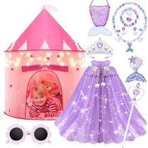 Carpa de Juego Castillo de Princesa LXSHSRTA con Luces LED en Forma de Estrella 13 Piezas Carpa de Juego Castillo de Princesa LXSHSRTA con Luces LED en Forma de Estrella 13 Piezas