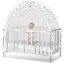 Carpa para Cuna - Mosquitero para Cuna para Mantener al Bebé Adentro, Evitar que el Bebé Salga de la Cuna, Carpa Plegable para Cuna con Malla Transpirable y Duradera, Doble Cierre con Cremallera, Bastones Resistentes, Instalación Fácil (Estrellas y Lunas Grises, Grande) Carpa para Cuna - Mosquitero para Cuna para Mantener al Bebé Adentro, Evitar que el Bebé Salga de la Cuna, Carpa Plegable para Cuna con Malla Transpirable y Duradera, Doble Cierre con Cremallera, Bastones Resistentes, Instalación Fácil (Estrellas y Lunas Grises, Grande)