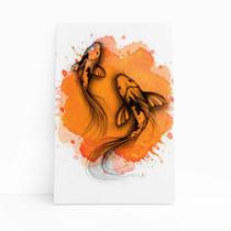 Carpa Peixe Arte Laranja Minimalista Quadro Canvas 60x40cm Carpa Peixe Arte Laranja Minimalista Quadro Canvas 60x40cm