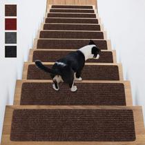 Carpet Stair Treads Antelle, antiderrapante, interior, 16 unidades, 20x75 cm, preto