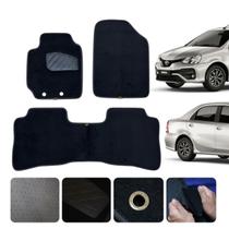 Carpete Automotivo Para Etios Sedan 2012 a 2024 Traseiro Inteiriço Luxo Forro para carro Preto Lindo Carpete Automotivo Para Etios Sedan 2012 a 2024 Traseiro Inteiriço Luxo Forro para carro Preto Lindo
