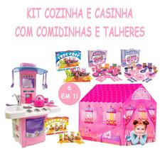 Carraca Castelinho Rosa Divertida E Cozinha Com Comidas