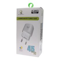 Carredor Turbo GaN USB-C 45 Watts PD Cor Branco XC-UR90-X