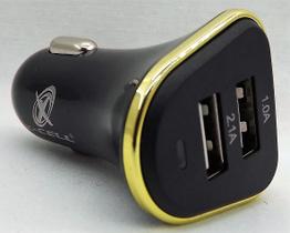 CARREG.VEICULAR USB MULTITENSAO MOD.XC-V7-USB X-CELL  Preto/Dourado - DS TOOLS