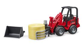 Carregadeira compacta Toy Schaeffer 2034 w Bale Gripper escala 1:16