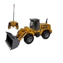 Carregadeira Controle Remoto Sem Fio Trator Cor Amarelo Pilha