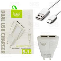 Carregador 02 USB C/CABO TYPE C AL-9059 - ALTOMEX