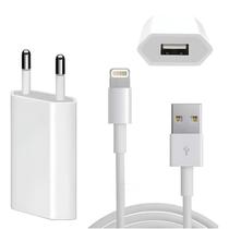 Carregador 10W com Cabo Lightning 1 Metro Compatível com iPhone 5S, 6, 6S, 7, 8, Plus, X, XR, XS, 11