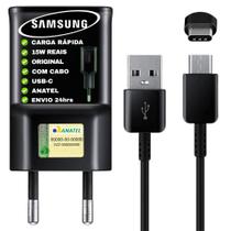 Carregador 15w Turbo Tipo C Original Samsung A11 A12 A12 Dual A13 A14 A14 5G A15 5G A16 5G Preto