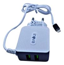 Carregador 2 portas usb v8 alta velocidade 4.8a branco inova car9009 Carregador 2 portas usb v8 alta velocidade 4.8a branco inova car9009