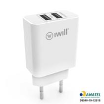 Carregador 2 usb 2.4a rapido fast adaptador home charger - IWILL