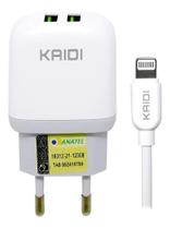 Carregador 2 Usb Fonte 2.4a 12w Compatível Lightning Kd556a Cor Branco