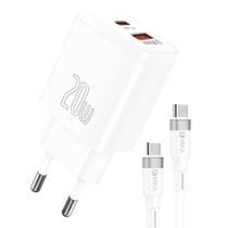 Carregador 20W Turbo Branco Para Samsung S25