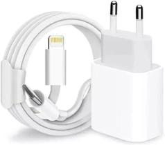 Carregador 20W Turbo + Cabo Lightning USB-C 1m Para Iphone Promax 11 12 13 14 - Foxconn