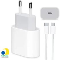 Carregador 20W Turbo Fonte USB-C + Cabo 1M Compatível Iphone 15 15 pro 15 pro max 15 plus