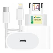 Carregador 20W Turbo Fonte USB-C + Cabo Compatível Iphone 7 8 X XR 11 12 13 14