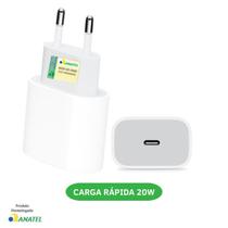 Carregador 20W Turbo Fonte USB-C Compatível com Iphone 11 12 13 14 15 Max X XR XS
