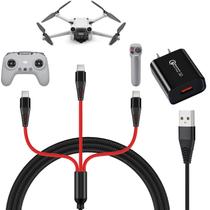 Carregador 3 em 1 USB tipo C 3A de carregamento rápido para drones DJI