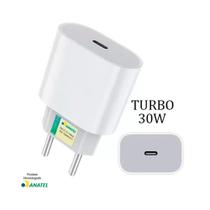 Carregador 30W Turbo Fonte USB C Compatível iOS e Android Tipo C FAM