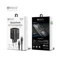 Carregador 33W USB-C Cabo Incluso Recarga Rápida Fonte Turbo Preto Original Hrebos CRG-223I Carregador 33W USB-C Cabo Incluso Recarga Rápida Fonte Turbo Preto Original Hrebos CRG-223I