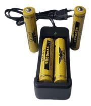 Carregador + 4 Baterias Recarregável 18650 9800mah 3.7v para Lanterna - JWS